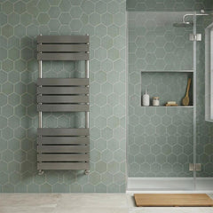 Tall Heated Towel Rail  Brushed Black