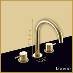 Brass deck mounted basin mixer tap-dimension