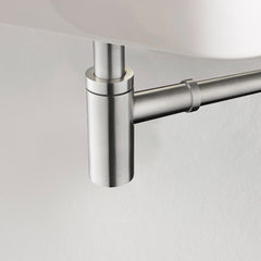 Steel bathroom basin bottle trap