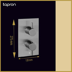 Brushed Black Thermostatic Concealed Valve - Dimension