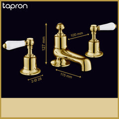 Traditional brass basin tap - Dimension
