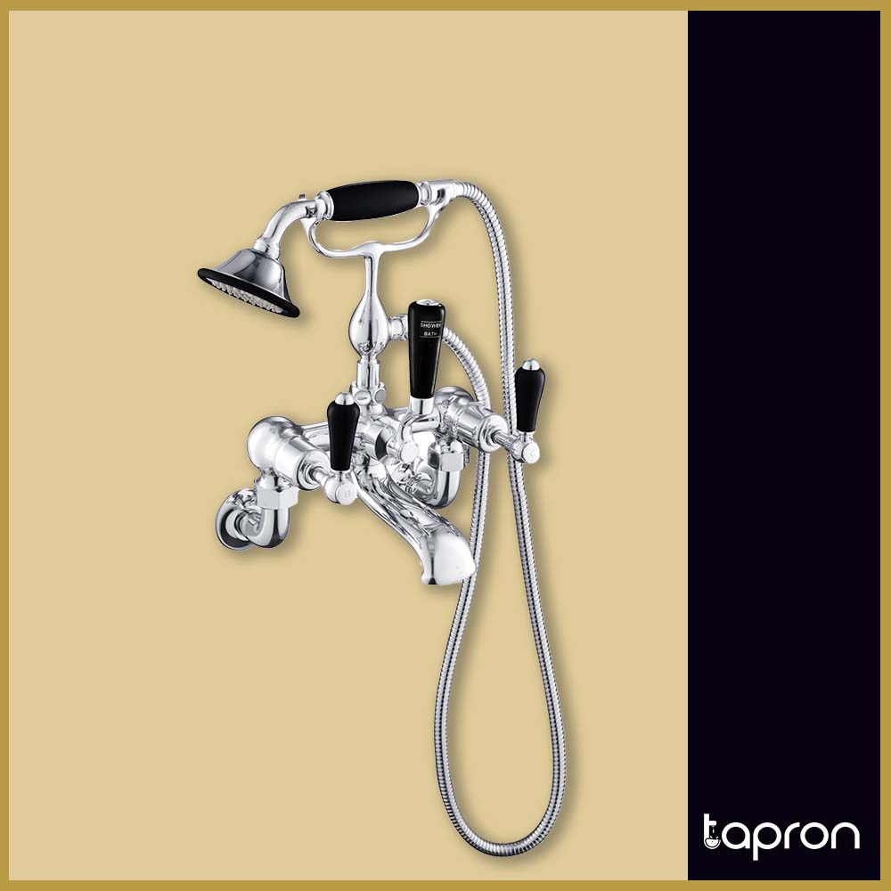 Chrome bath shower mixer with kit-Tapron