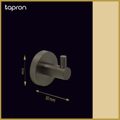 Brushed Black towel rails rings and hooks - Dimension