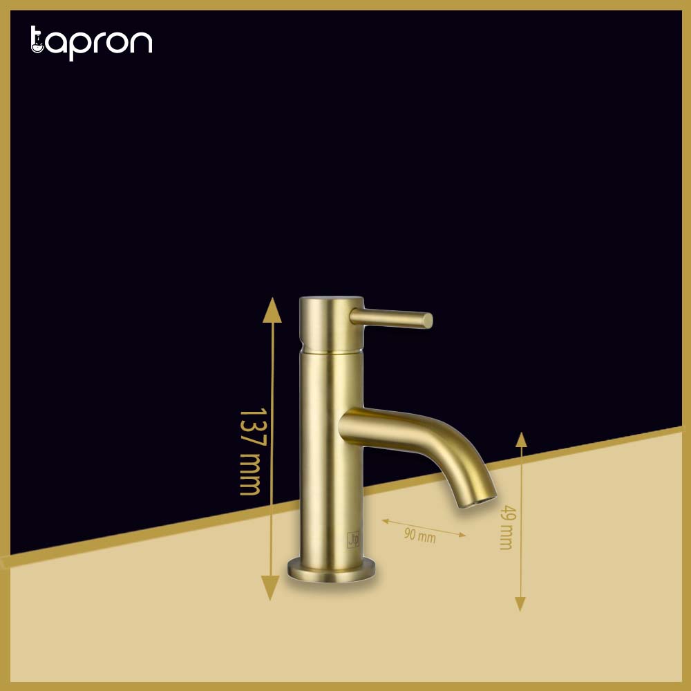 Single Lever Mini Gold Basin Mixer Tap - Tapron