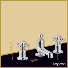 Traditional 3-hole basin mixer tap - Dimension
