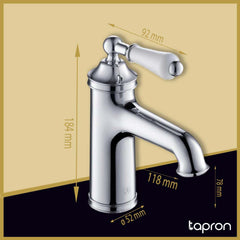 Chrome Deck Mounted Basin Tap - Dimension
