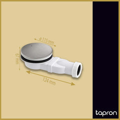 Slim Shower Waste with Stainless Steel Finish -Dimension