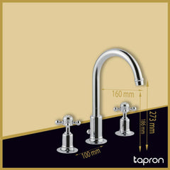 Chrome Bathroom Basin Tap - Dimension