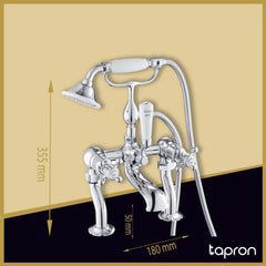 Chrome bath shower mixer tap kit - Dimension