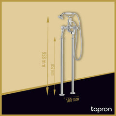 Victorian-style chrome bathroom tap - Dimension