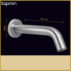Brushed steel wall-mounted sensor tap - Dimension