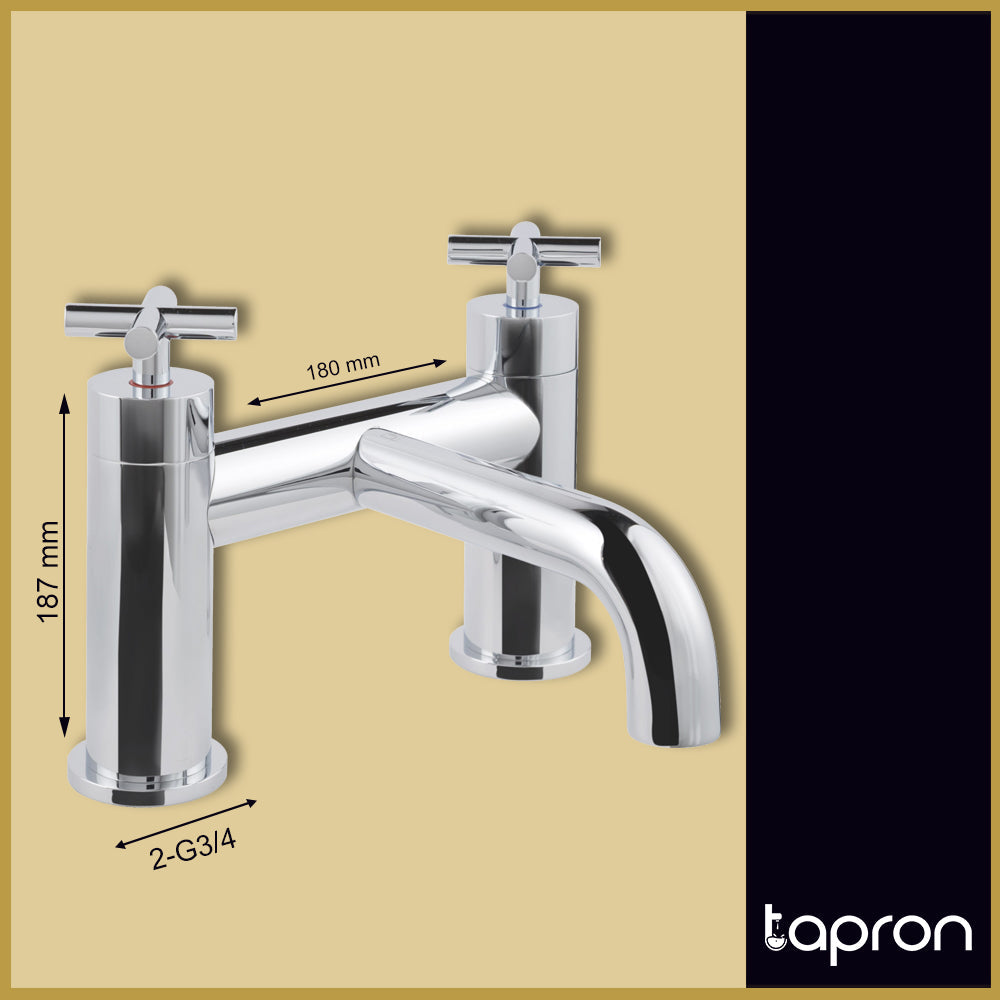 Chome  Deck Mounted Bath Filler Tap - Tapron