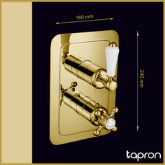 Traditional single outlet shower valve - Dimension