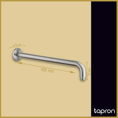 Inox Brushed Stainless Steel Round Wall Shower Arm - Dimension