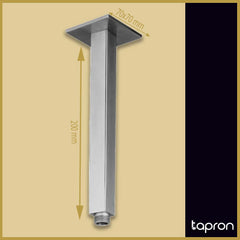 Brushed Stainless Steel Square Ceiling Shower Arm - Dimension