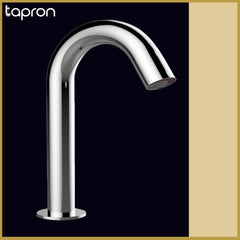Brushed stainless steel motion sensor washbasin tap