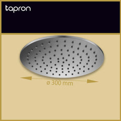 Inox Brushed Stainless Steel Ceiling Shower Head - Dimension