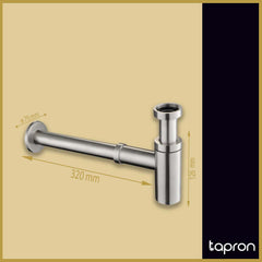 Stainless steel basin bottle trap - Dimension