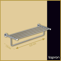 Stainless Steel Wall-Mounted Bathroom Shelf with a Towel Rail- Dimension