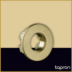 Brushed brass sink overflow cover 