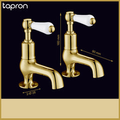 Traditional sink pillar tap pair - Dimension