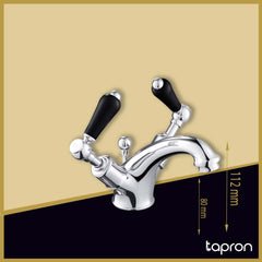 Basin Mixer with Click Clack Waste- Dimension