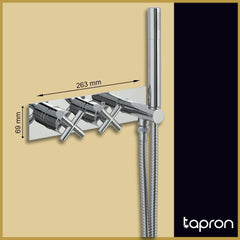 Wall Mounted Concealed Shower Mixer Valve with Handset - Tapron