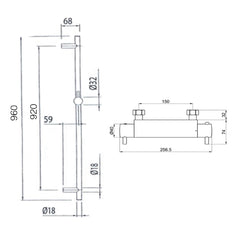 Thermostatic Shower Mixer Valve -Technical Drawing 