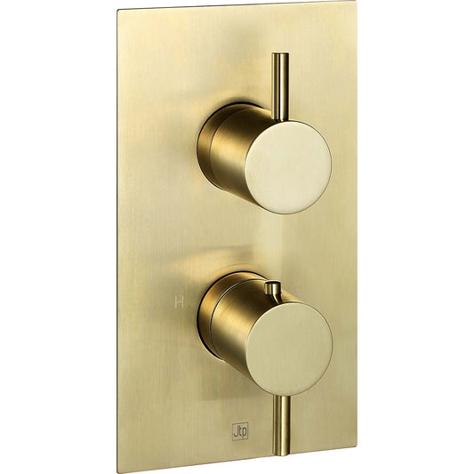 Thermostatic Concealed 1 Outlet Shower Valve - Brushed Brass 1200