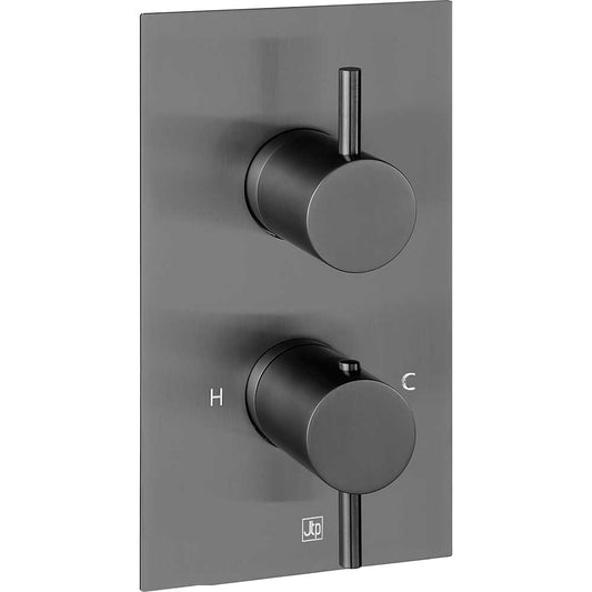 one outlet concealed thermostatic shower valve brushed black 