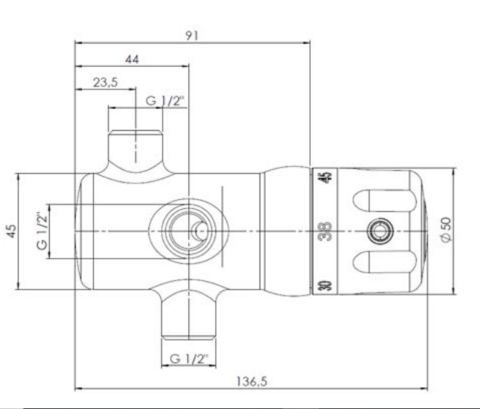 Thermostatic Douche Valve - Chrome Finish