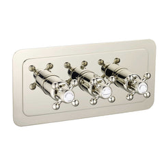 Three Outlet Concealed Thermostatic Shower Valve - brushed nickel