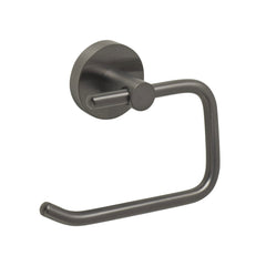 Brushed black toilet roll holder