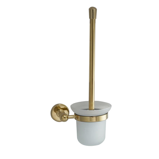 Toilet Brush with Holder Wall Mounted - Polished Gold 1200