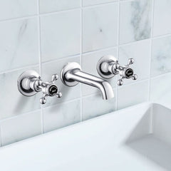 Chrome traditional wall mounted basin tap