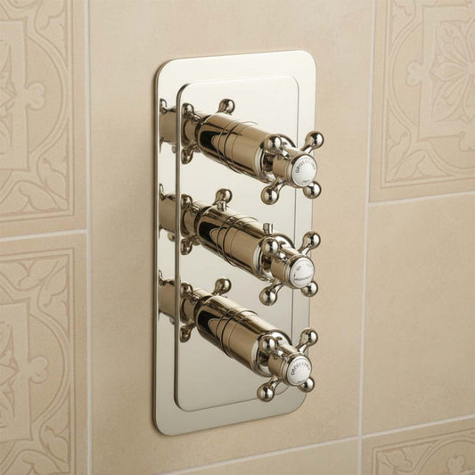 Traditional 2 Outlet Concealed Shower Mixer Valve – Nickel 1200