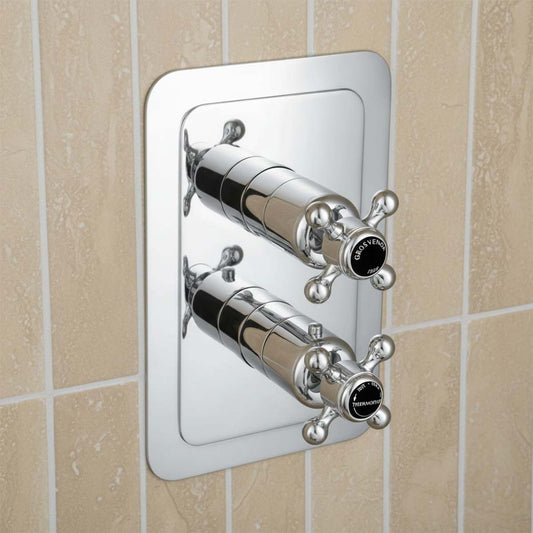 Traditional 2 outlet shower valve chrome 1200