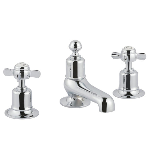 Traditional 3-Hole Bath Filler Tap Pinch Handles - Chrome in Ireland 1200