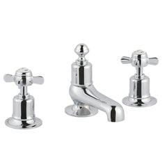 Traditional 3-Hole Bath Filler Tap Pinch Handles - Chrome in Ireland