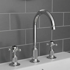 Traditional 3 hole deck-mounted basin tap