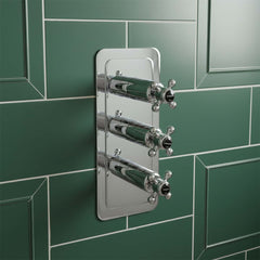 Traditional Chrome Concealed Shower Valve for 3 Outlet – Vertical