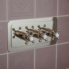 Traditional Concealed Dual Outlet Shower Valve - Brushed Nickel