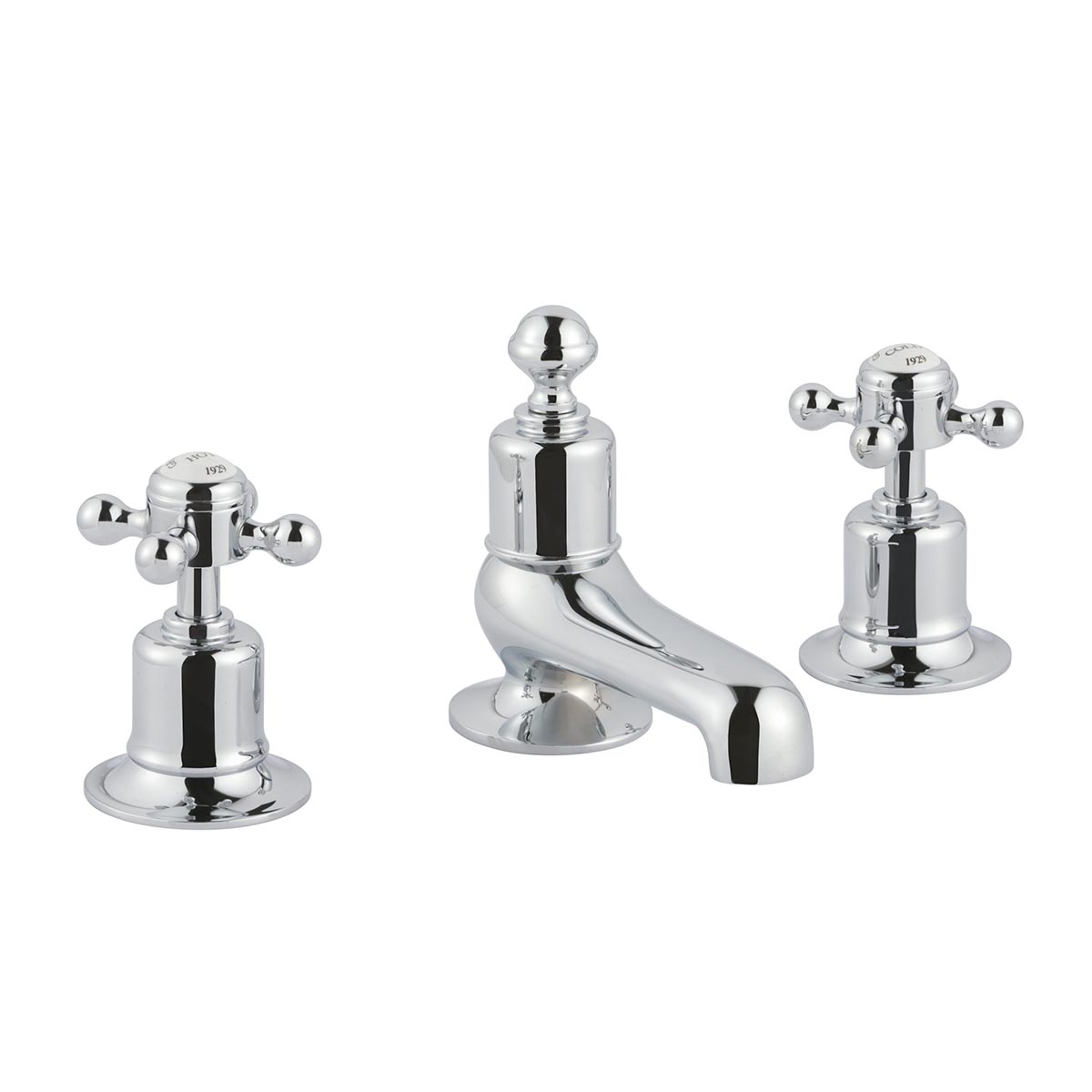 Traditional Crosshead 3 Hole Deck Mounted Bath Filler - Chrome in Ireland 