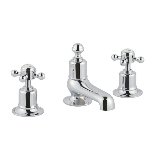 Traditional Crosshead 3 Hole Deck Mounted Bath Filler - Chrome in Ireland  1200