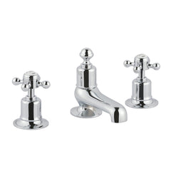 Traditional Crosshead 3 Hole Deck Mounted Bath Filler - Chrome in Ireland 
