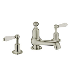 Traditional Deck Mounted 3-Hole Basin Mixer - Nickel