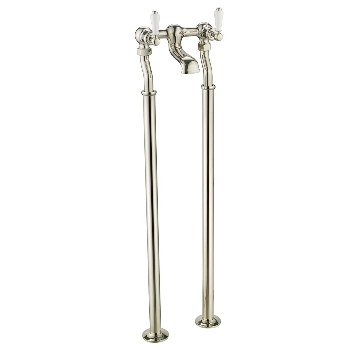 Traditional Floor-standing Bath Filler Tap - Nickel