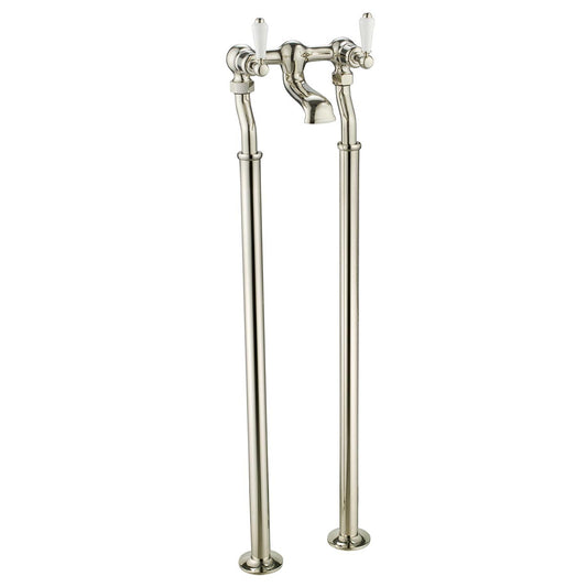 Traditional Floor-standing Bath Filler Tap - Nickel 1200