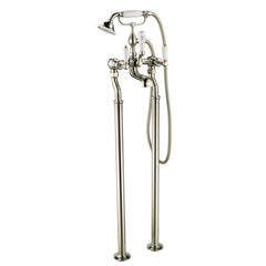 Traditional Floorstanding Lever Bath Tap with Shower Kit - Nickel ireland 
