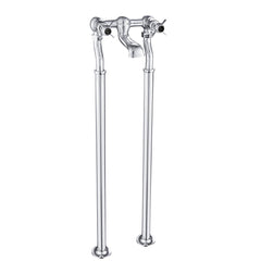 Traditional Freestanding Bath Filler with Black Pinch Handles - Chrome 